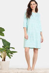 Zivame Hide N Seek Knit Cotton Knee Length Nightdress - Ice Green — thumbnail 2